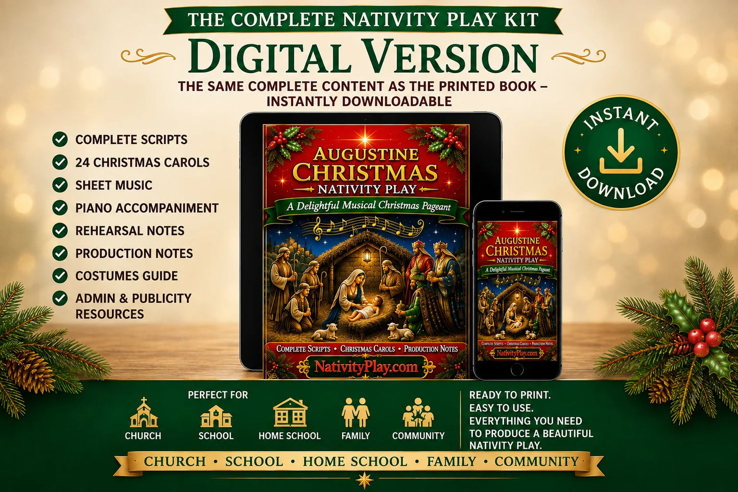 AUGUSTINE CHRISTMAS NATIVITY PLAY KIT — DIGITAL VERSION